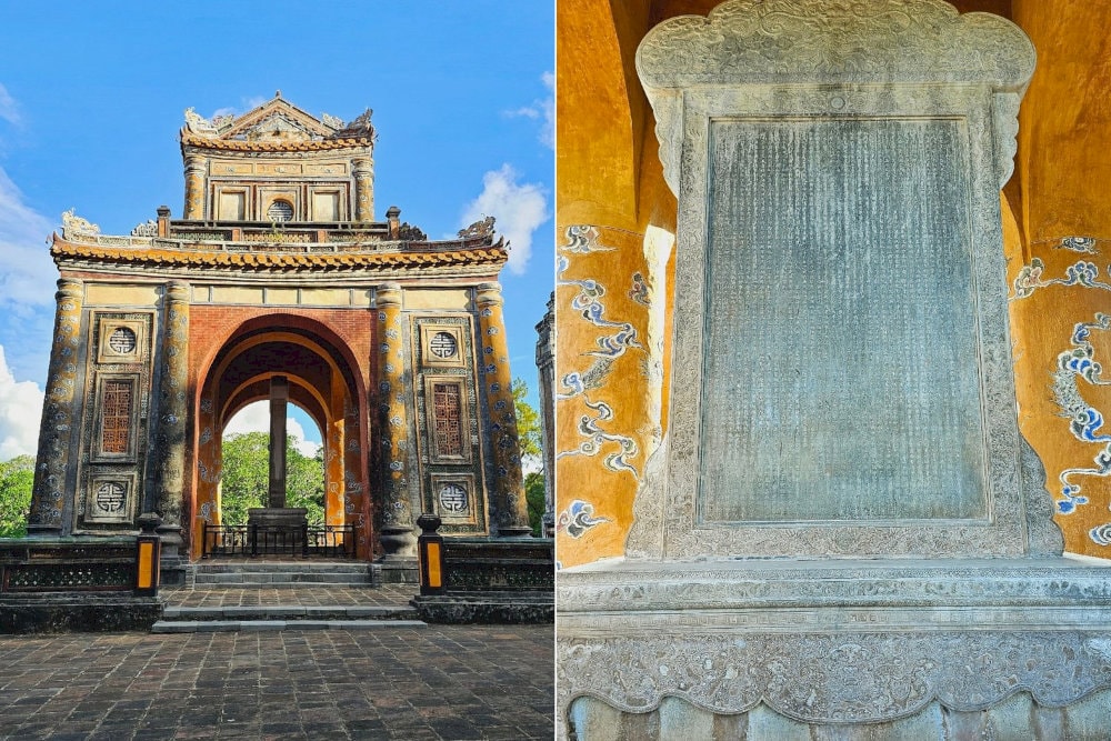 Emperor Tu Duc’s "Khiem Cung Ky" is carved onto a 20-ton stone stele as a lasting testament to his reflections 